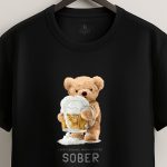 Love My Beer Teddy, T-Shirt σε Μαύρο Χρώμα