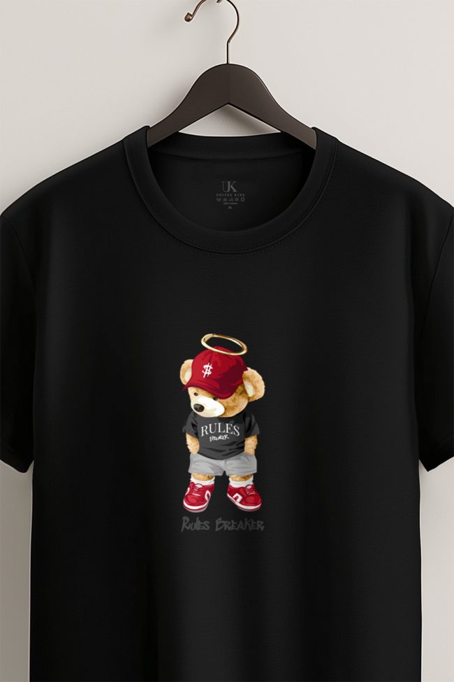 Rules Breaker Teddy, T-Shirt σε Μαύρο Χρώμα