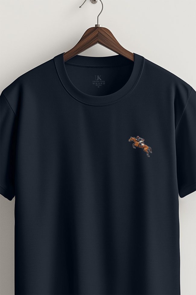 Horse Back Riding Minimal, T-Shirt σε Μπλε Χρώμα