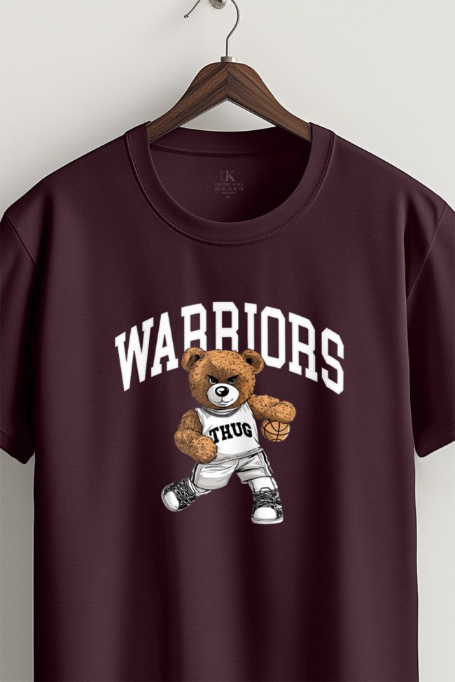 Teddy Thug Baller, T-Shirt σε Μπορντώ Χρώμα