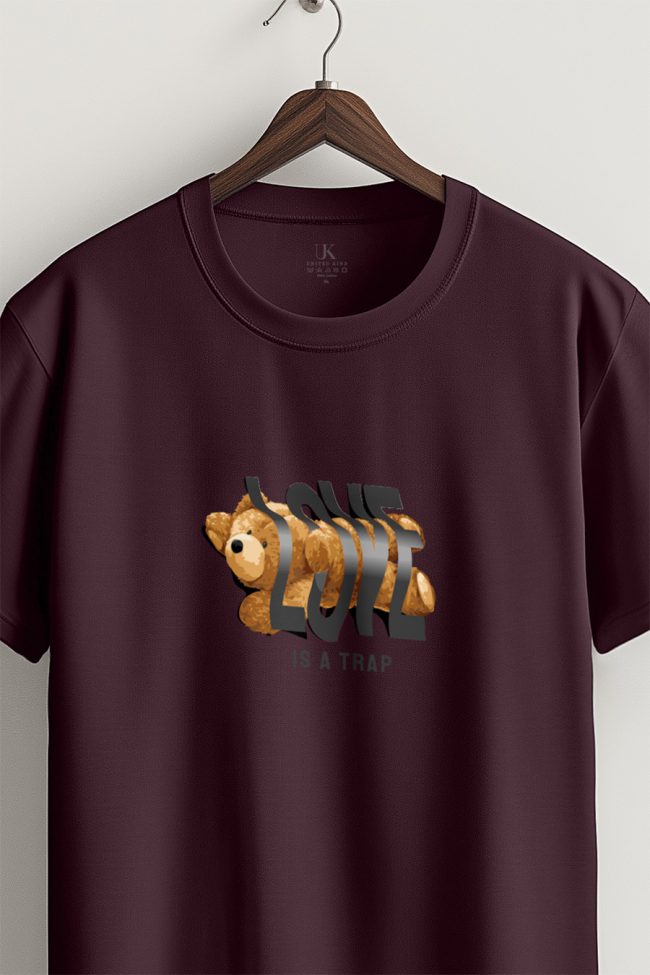Love Is A Trap Teddy, T-Shirt σε Μπορντώ Χρώμα