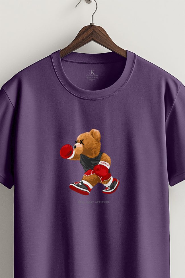 Keep Punching Teddy, T-Shirt σε Μωβ Χρώμα