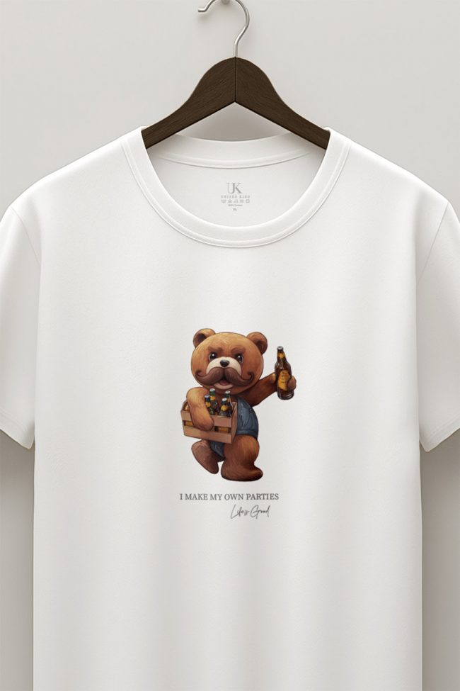 Party Vibes Teddy, T-Shirt σε Λευκό Χρώμα