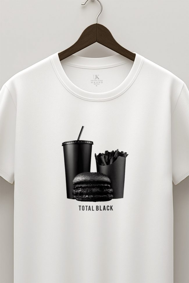 Total Black Mood, T-Shirt σε Λευκό Χρώμα