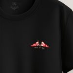Monaco Flag Minimal, T-Shirt σε Μαύρο Χρώμα