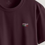 Italy Retro Stripe, T-Shirt σε Μπορντώ Χρώμα
