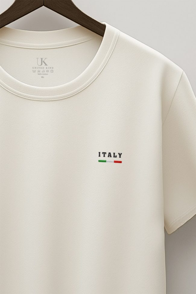 Italy Retro Stripe, T-Shirt σε Εκρού Χρώμα