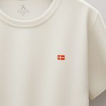 Denmark Flag Minimal, T-Shirt σε Εκρού Χρώμα