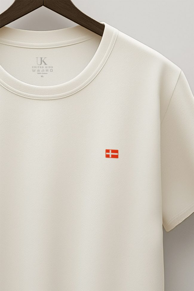 Denmark Flag Minimal, T-Shirt σε Εκρού Χρώμα