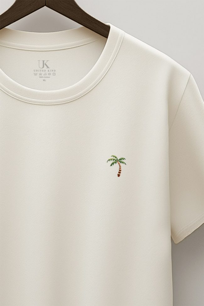 Palm Tree Vibes, T-Shirt σε Εκρού Χρώμα