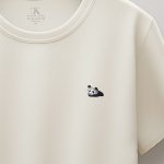 Panda Textured, T-Shirt σε Εκρού Χρώμα
