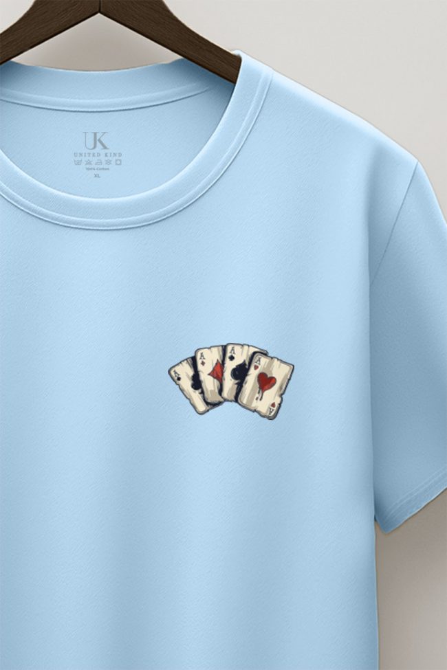 Lucky Wild Cards, T-Shirt σε Γαλάζιο Χρώμα