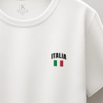 Italia Vintage Flag, T-Shirt σε Λευκό Χρώμα