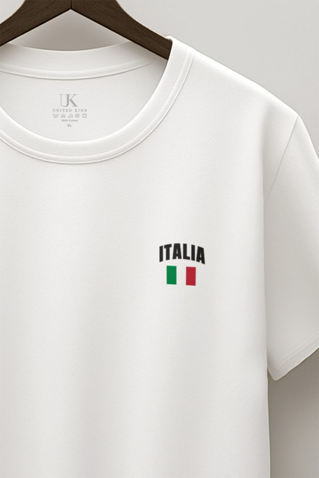 Italia Vintage Flag, T-Shirt σε Λευκό Χρώμα