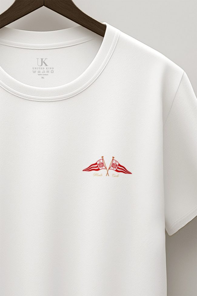 Monaco Flag Minimal, T-Shirt σε Λευκό Χρώμα