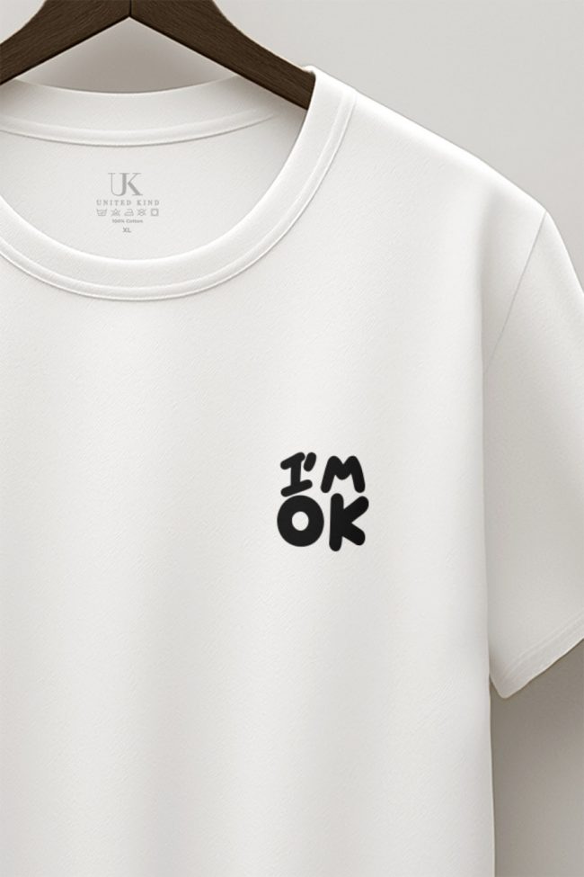 I Am Ok, T-Shirt σε Λευκό Χρώμα