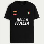 Bella Italia, T-Shirt σε Μαύρο Χρώμα