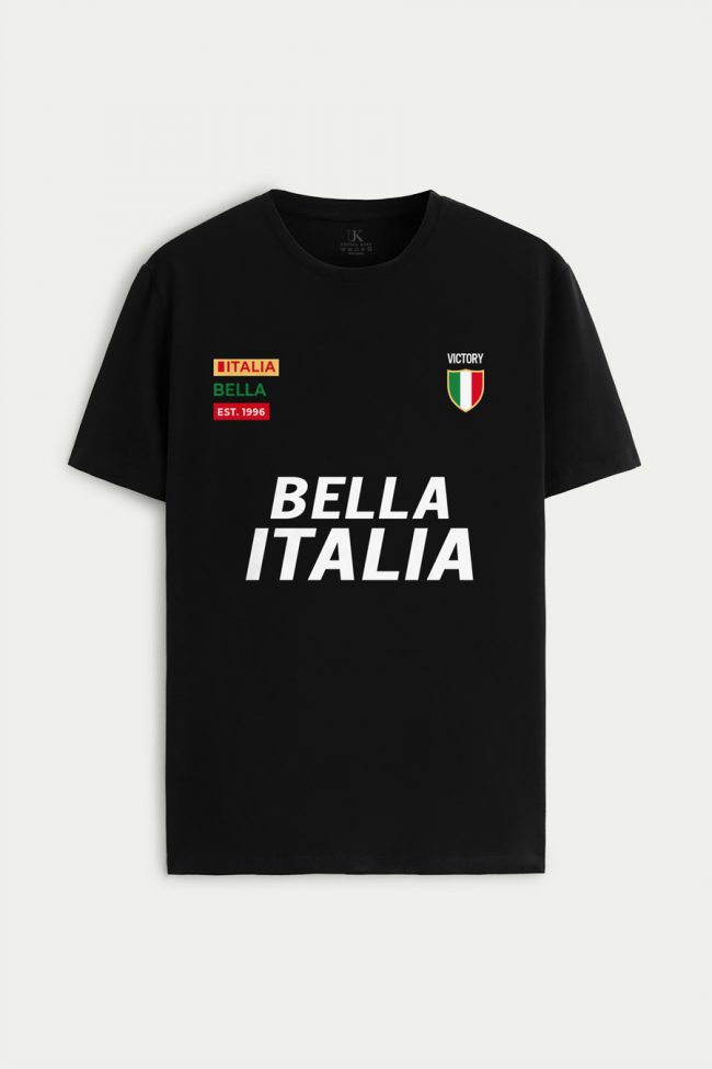Bella Italia, T-Shirt σε Μαύρο Χρώμα