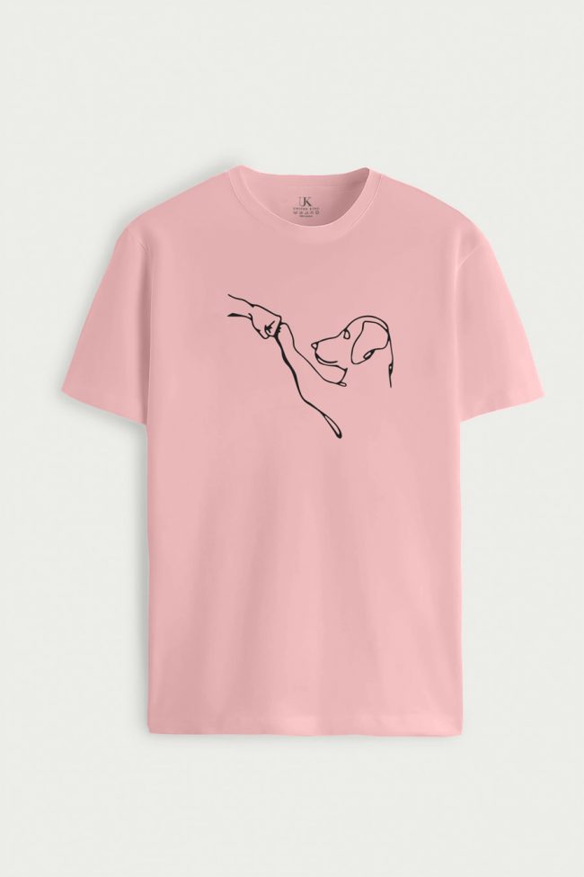 Dog High Five, T-Shirt σε Ροζ Χρώμα