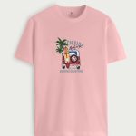 Beach Side Surfing, T-Shirt σε Ροζ Χρώμα