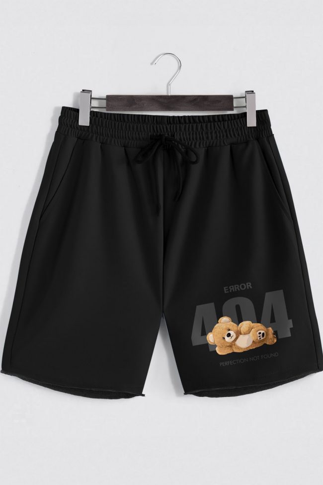 404 Error Teddy, Σορτσάκι Ανδρικό σε Μαύρο Χρώμα