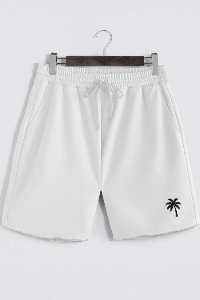 White Palm Tree, Σορτσάκι Ανδρικό σε Λευκό Χρώμα
