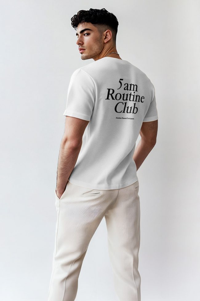 5Am Routine Club, T-Shirt σε Λευκό Χρώμα