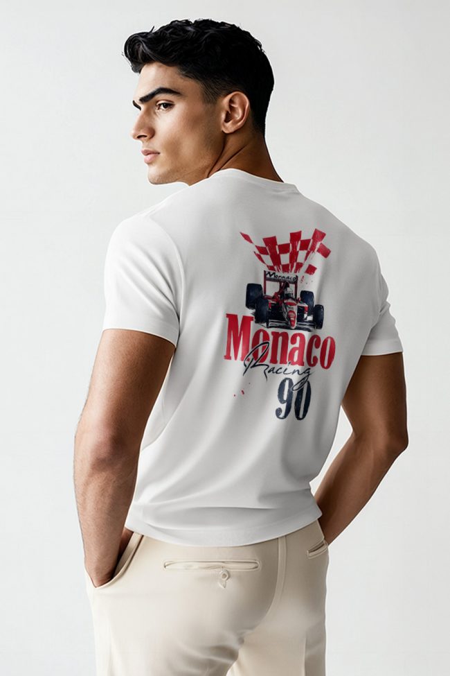 Monaco Racing 90S - Back, T-Shirt σε Λευκό Χρώμα