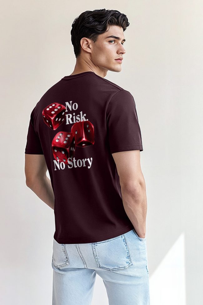 No Risk No Story, T-Shirt σε Μπορντώ Χρώμα