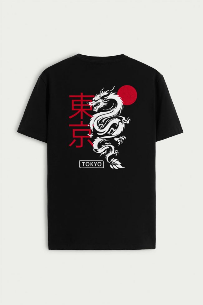 Tokyo Rising Dragon, T-Shirt σε Μαύρο Χρώμα