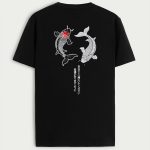 Yin Yang Koi Fish, T-Shirt σε Μαύρο Χρώμα