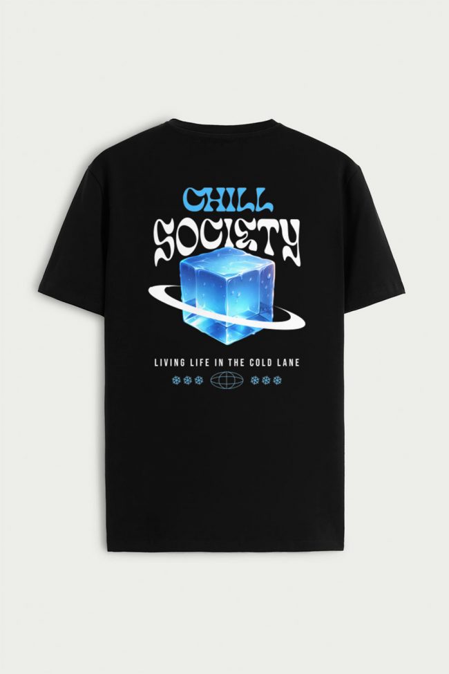 Chill Society, T-Shirt σε Μαύρο Χρώμα