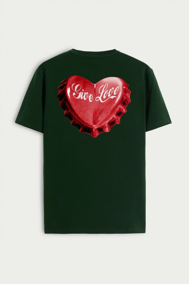 Give Love, T-Shirt σε Πράσινο Χρώμα