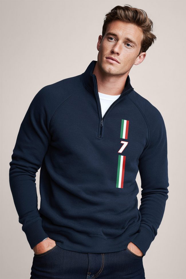 Italia Seven Stripes, Φούτερ σε Μπλε Χρώμα