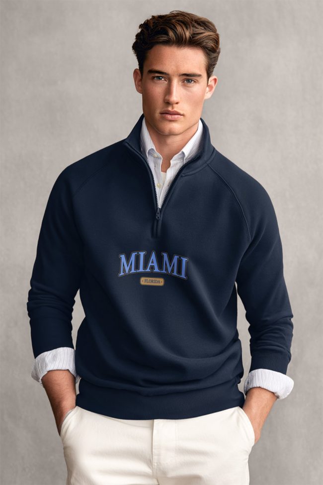 Miami Florida, Φούτερ σε Μπλε Χρώμα