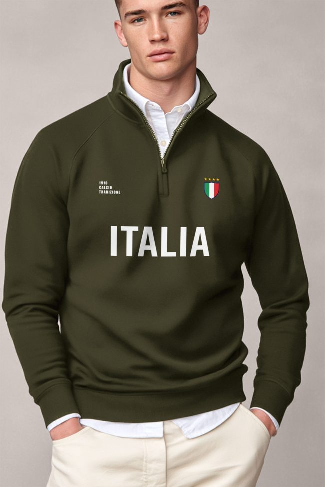 Italia Bold, Φούτερ σε Χακί Χρώμα