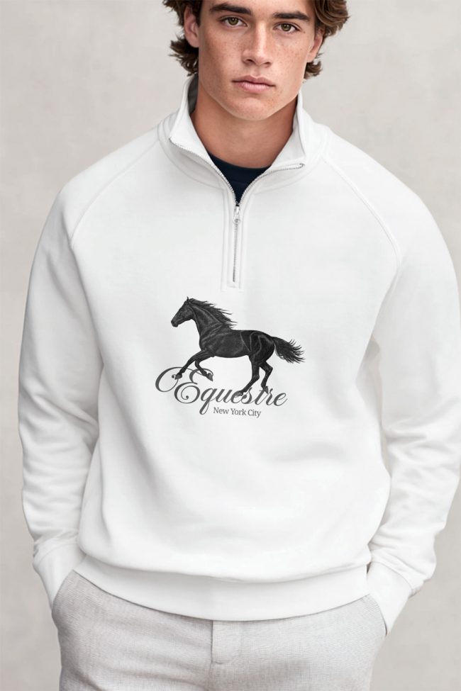 Midnight Stallion, Φούτερ σε Λευκό Χρώμα