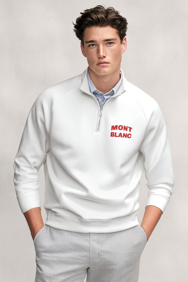 Mont Blanc Red, Φούτερ σε Λευκό Χρώμα