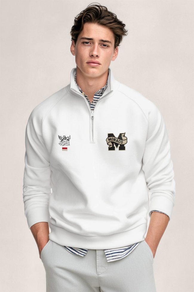 Monaco Monogram, Φούτερ σε Λευκό Χρώμα