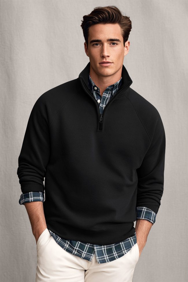 Essential Half Zip, Φούτερ σε Μαύρο Χρώμα