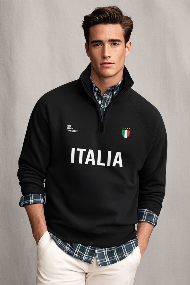 Italia Bold, Φούτερ σε Μαύρο Χρώμα