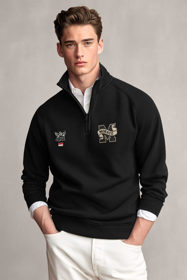 Monaco Monogram, Φούτερ σε Μαύρο Χρώμα