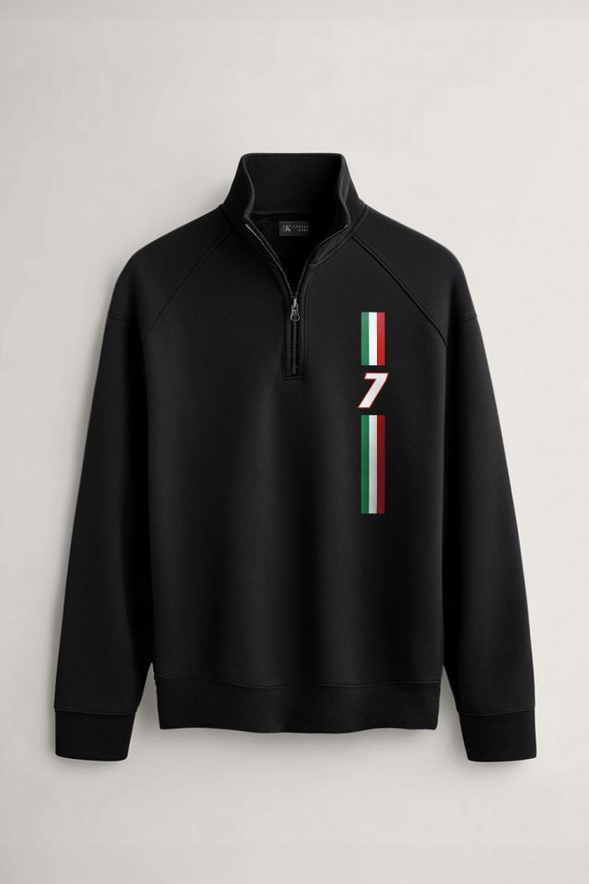 Italia Seven Stripes, Φούτερ σε Μαύρο Χρώμα