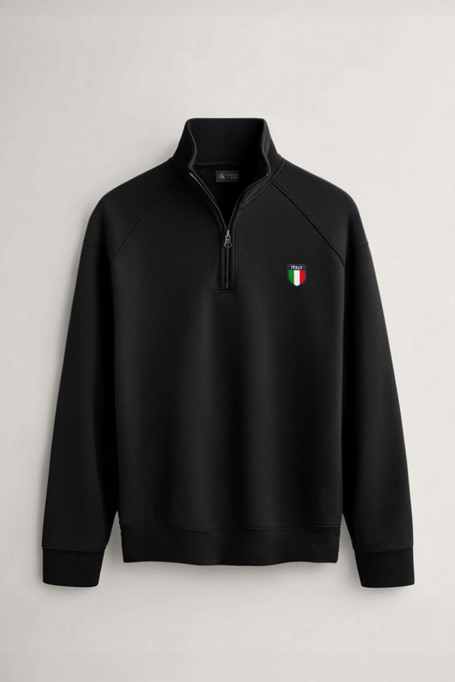 Italy Crest, Φούτερ σε Μαύρο Χρώμα