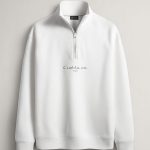 Cest La Vie Calligraphy Black Centered, Φούτερ σε Λευκό Χρώμα