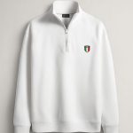 Italy Crest, Φούτερ σε Λευκό Χρώμα