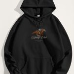 Riding Club, Φούτερ με Κουκούλα σε Μαύρο Χρώμα