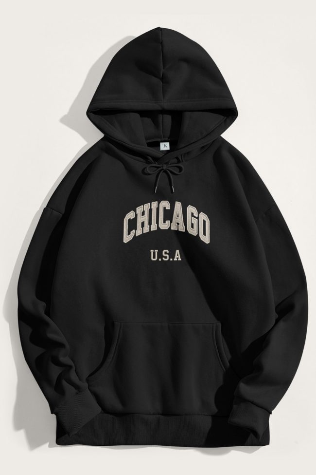 Chicago State, Φούτερ με Κουκούλα σε Μαύρο Χρώμα