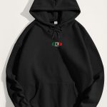 Italia Modern Brush, Φούτερ με Κουκούλα σε Μαύρο Χρώμα