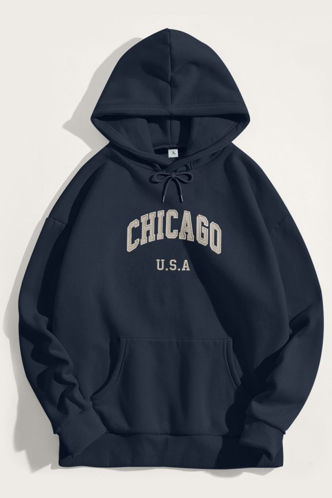 Chicago State, Φούτερ με Κουκούλα σε Μπλε Χρώμα